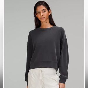 Lululemon Softstreme Perfectly Oversized Cropped Crew Size 6 Black